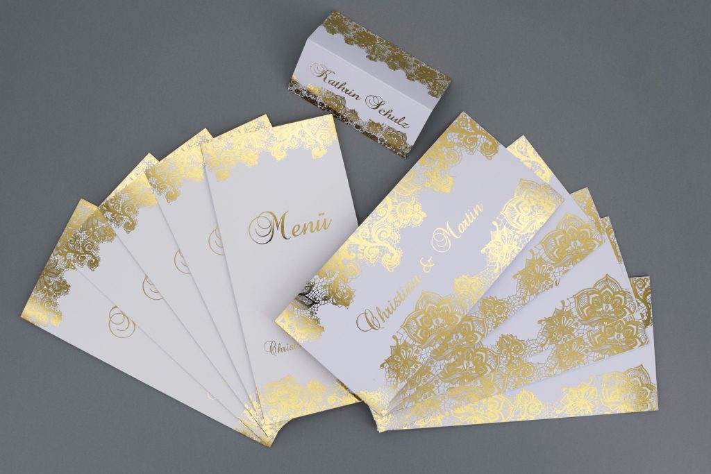 Vergoldete Hochzeitskarten